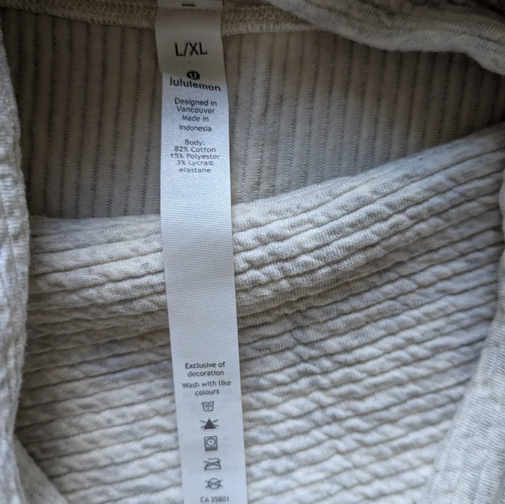 lululemon athletica Cream Textured Funnel Neck Sweater